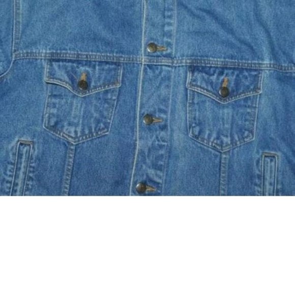 Mens Bear River Workwear Jacket Large Blue Button Up Sherpa Lined Denim Jean - Picture 3 of 7